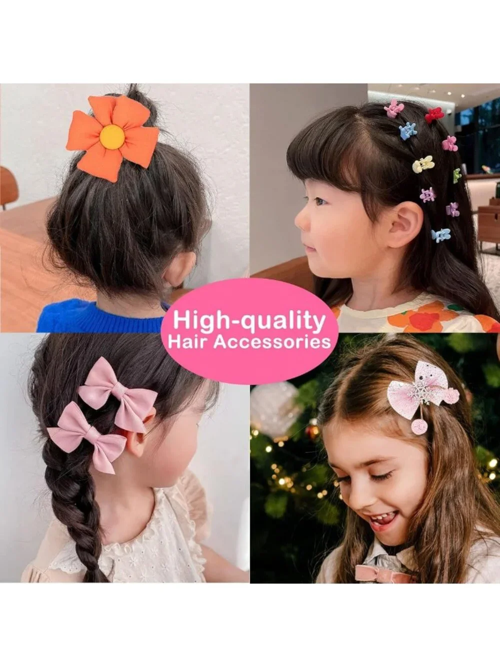 Girls' Hair Accessories Set - Clips, Barrettes, Ties & Bows - Perfect Gift for